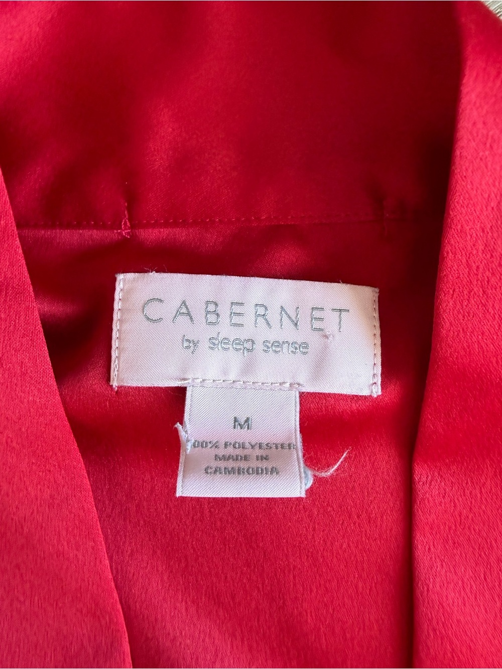 Cabernet by Sleep Sense Deep Red Women’s Robe with Waist Tie Size Medium - Picture 6 of 13